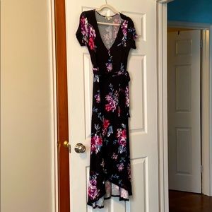 About A Girl Floral Wrap Maxi Dress